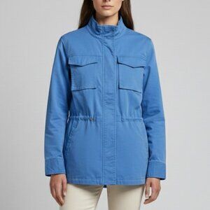 Style & Co Military Utility Zip and Snap Front Jacket Blue XL